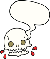 cartoon spooky skull with speech bubble png