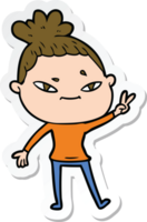 sticker of a cartoon woman png