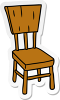 hand drawn sticker cartoon doodle of a  wooden chair png