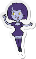 pegatina de una chica vampiro feliz de dibujos animados png