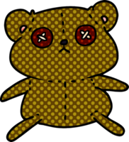hand drawn cartoon of a cute stiched up teddy bear png