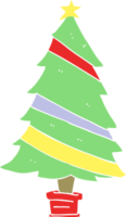 sapin de noël dessin animé style couleur plat png