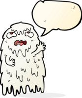 gross cartoon ghost with speech bubble png