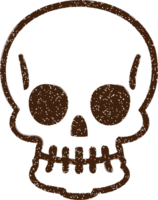 dibujo al carbón de calavera espeluznante png