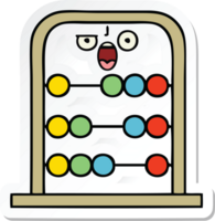 sticker of a cute cartoon abacus png