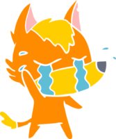 flat color style cartoon fox png