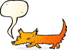 tecknad serie liten räv med Tal bubbla png