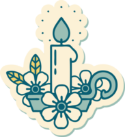 sticker of tattoo in traditional style of a candle holder png