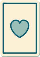 sticker of tattoo in traditional style of the ace of hearts png