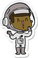 sticker van een lachende cartoonastronaut png