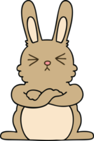 hand drawn quirky cartoon rabbit png