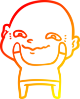 warm gradient line drawing of a cartoon creepy guy png