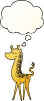 cartoon giraffe with thought bubble in smooth gradient style png