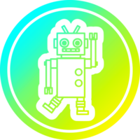 dancing robot circular icon with cool gradient finish png