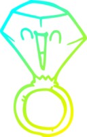 cold gradient line drawing of a cartoon happy face ring png