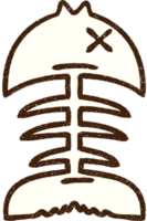 desenho de giz de esqueleto de peixe png