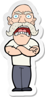 sticker of a cartoon angry man png