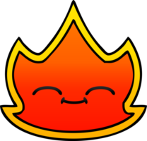 gradient shaded cartoon of a fire png