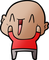 happy cartoon bald man png