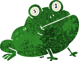 retro Illustration Stil schrullig Karikatur Frosch png