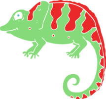 flat color illustration of chameleon png