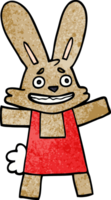 doodle de desenho animado coelho de aparência assustada png