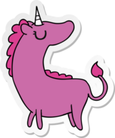 hand drawn sticker cartoon of cute kawaii unicorn png