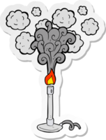 sticker of a cartoon bunsen burner png