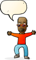 cartoon old man waving arms with speech bubble png