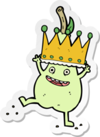 sticker of a caroon pear wearing crown png