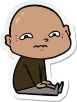 sticker of a cartoon nervous man png