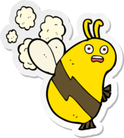 autocollant d'une abeille drôle de bande dessinée png