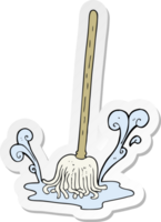 sticker of a cartoon mop png