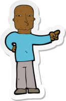 sticker of a cartoon pointing man png