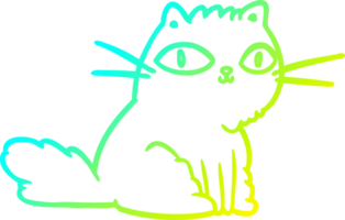 cold gradient line drawing of a cat looking right at you png
