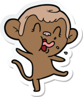 autocollant d'un singe fou de dessin animé png