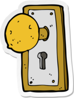 klistermärke av en tecknad gammal dörrknopp png