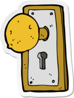 pegatina de un pomo de puerta antiguo de dibujos animados png