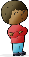 Cartoon-Junge mit verschränkten Armen png