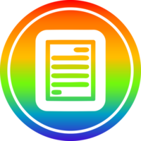 officiel document circulaire icône avec arc en ciel pente terminer png