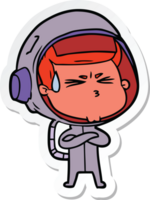 Aufkleber eines Cartoon-gestressten Astronauten png
