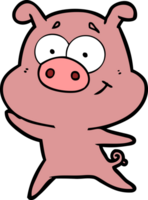 cochon dessin animé heureux png