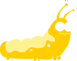 funny flat color style cartoon caterpillar png