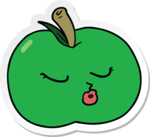 klistermärke av ett tecknat äpple png
