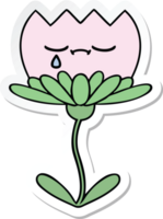 adesivo di un fiore simpatico cartone animato png