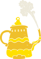 illustration en couleur plate d'une cafetière fantaisie png