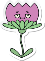 adesivo di un fiore simpatico cartone animato png