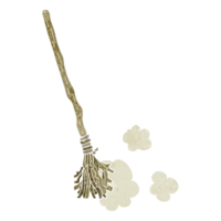 hand retro cartoon witch's broom png