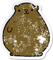 distressed sticker of a cartoon bear png