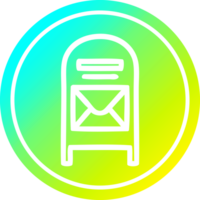 post låda cirkulär ikon med Häftigt lutning Avsluta png